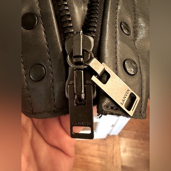 Authentic Lanvin leather jacket w/ shearling collar 🦄. Final sale - Picture 3 of 7